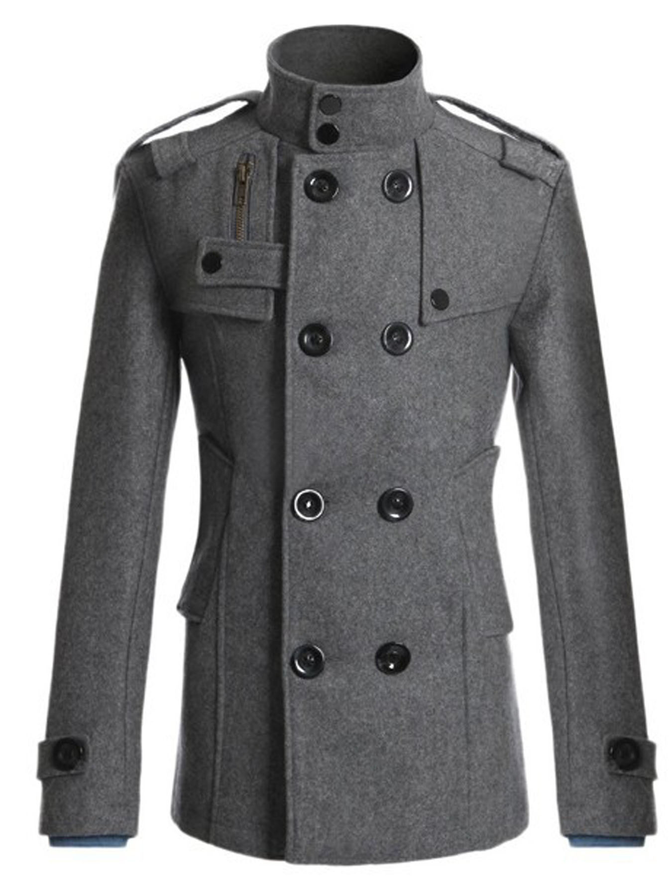 Jaqueta Sobretudo Masculina de Tweed de Inverno Estilo Coreano 2