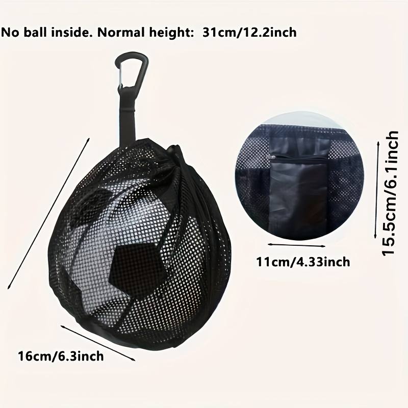 Portable Basketball Net Bag, Volleyball Bag, Soccer Drawstring Mesh Bag For Travel Training, Can Hold Shoes And Basketball