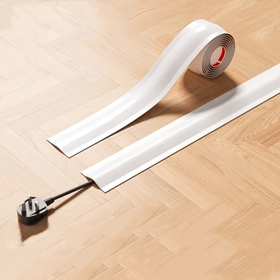 TEMU 1 Roll Self-adhesive Flexible Cable Management Conduit With – No-drill Wire Organizer, Suitable For Room Corners, Anti-trip Cable Management,