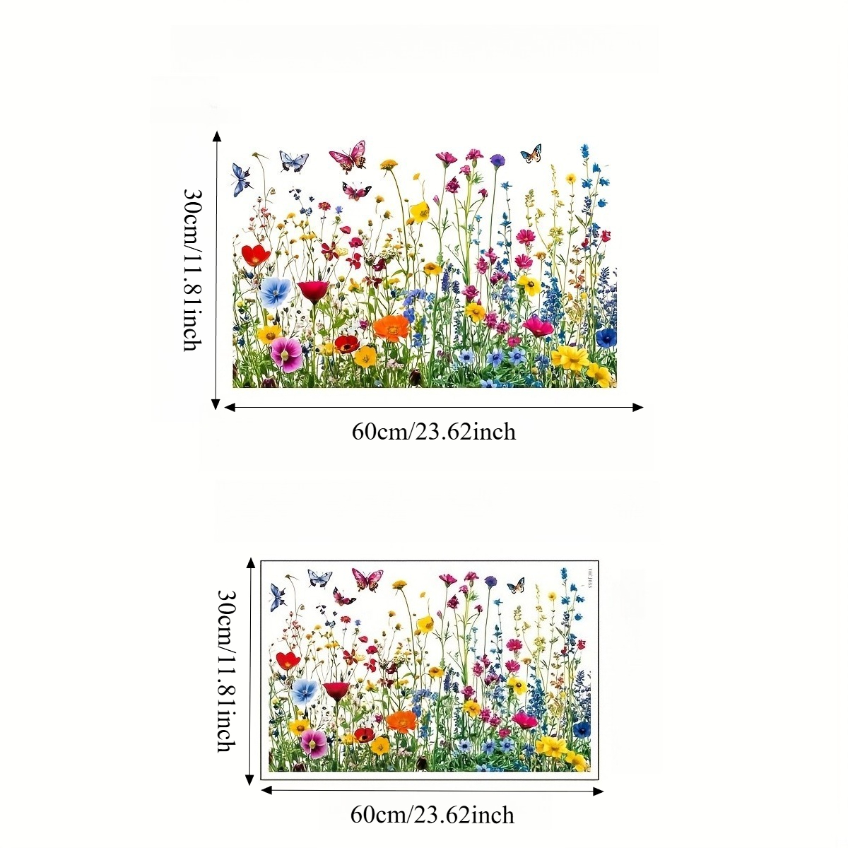 2d Flat, 1pc Glass Stickers Suitable For & Walls - /static Cling Removable Decals, Grass & Flower Patterns, & Stick Application, Residue-free Repositioning, Plastic Film For, 2d Flat
