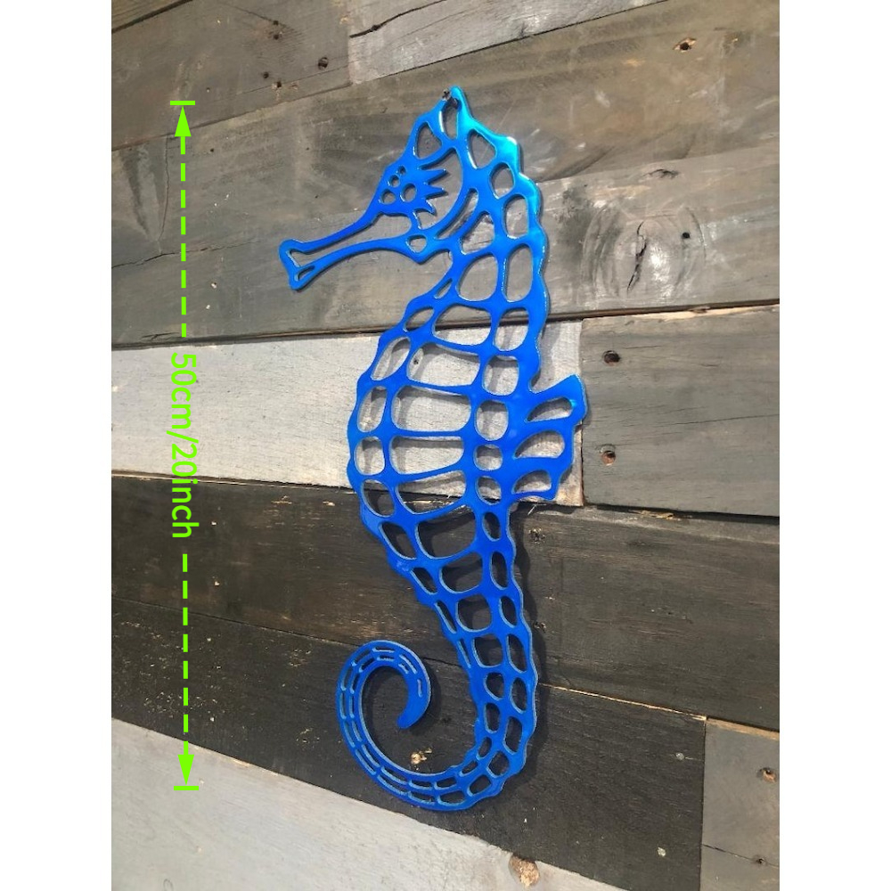 TEMU Wall-mounted Seahorse Nautical Metal Wall Decor Father's Day Suitable- Seahorse Sign, Ocean Theme Wall Decoration, Artwork, Suitable For Home Or