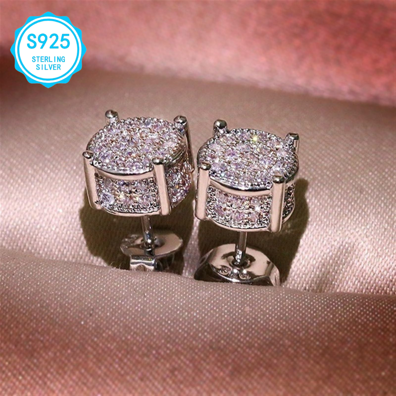   2pcs elegant simple 925 silver earrings hypoallergenic nickel free with square moissanite suitable for women party and daily decoration 925 silver earrings   of shiny moissanite earrings Product details 0