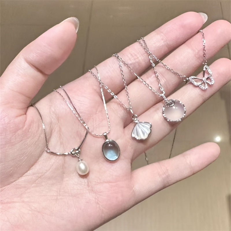 5pcs Moonstone Jewelry Set - Vintage Bohemian Style, Alloy Moonstone Pendant, Suitable for Casual Wear and Gifts, Luxurious, Versatile Accessories