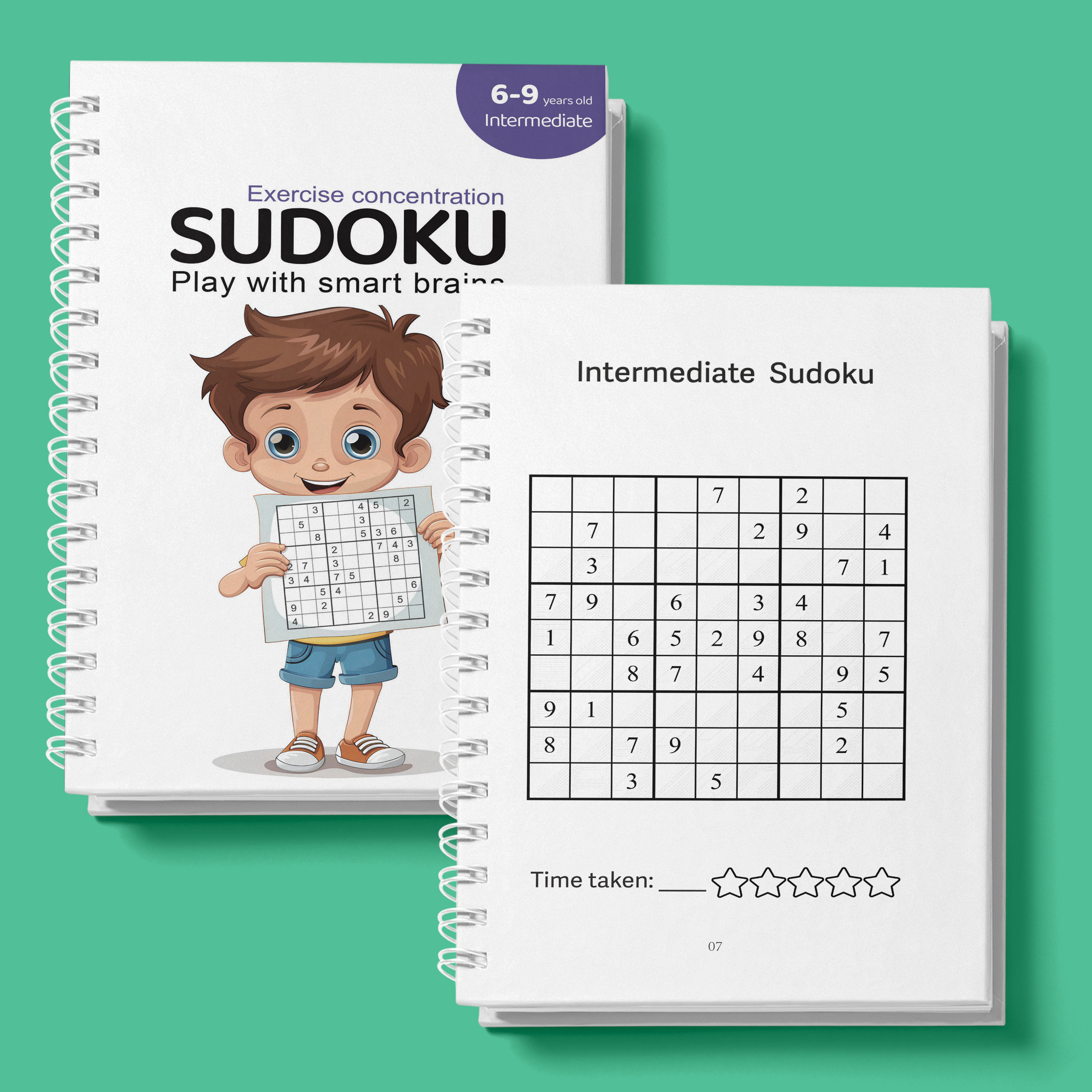 Sudoku för barn 6–9 år: Rolig och utmanande pusselbok för att bygga logiskt tänkande, fokus och tidig matematisk självförtroende