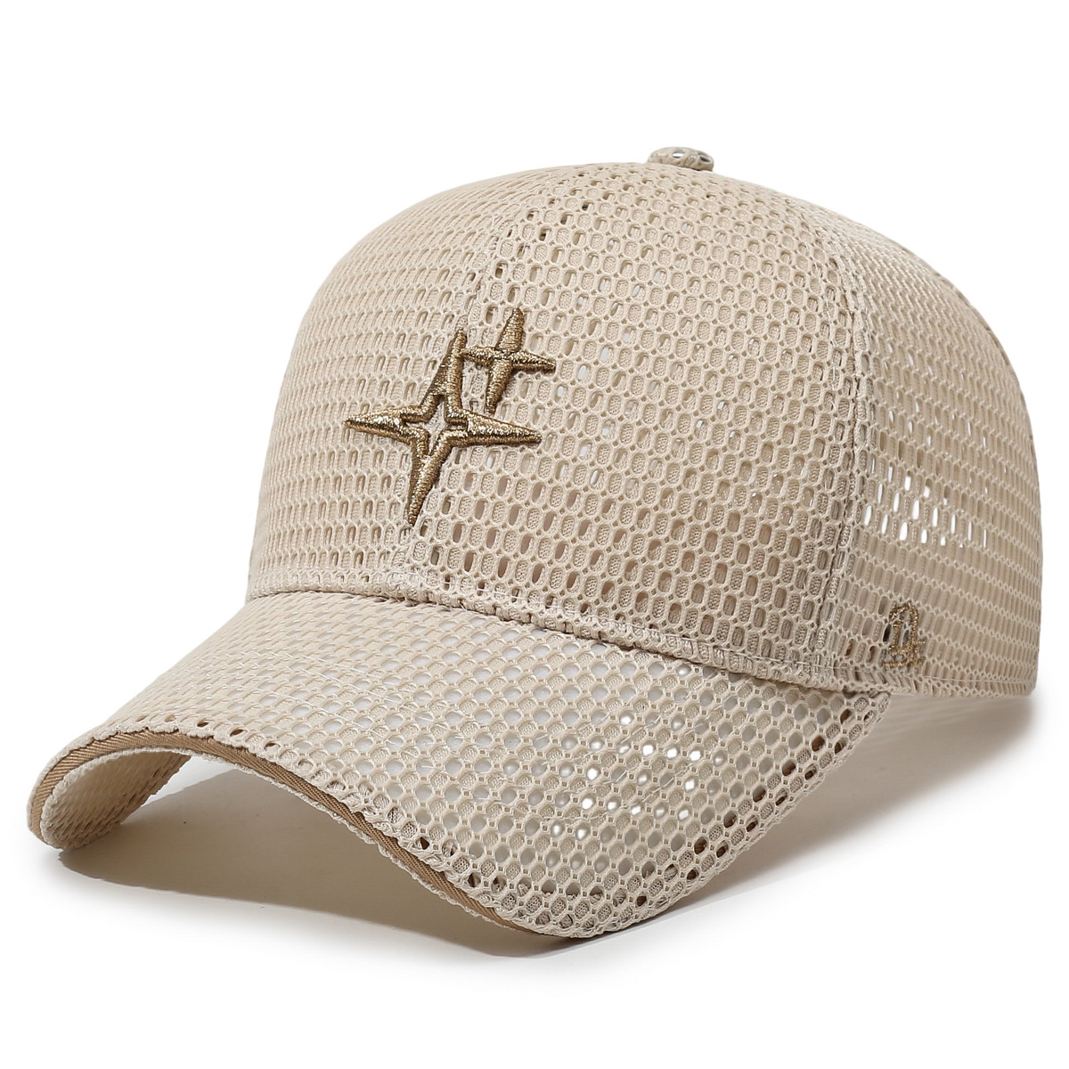 TEMU 1pc New Breathable Mesh Baseball Cap, Unisex Fashion Embroidered Star Snapback Hat, Outdoor Casual Versatile Sun Hat