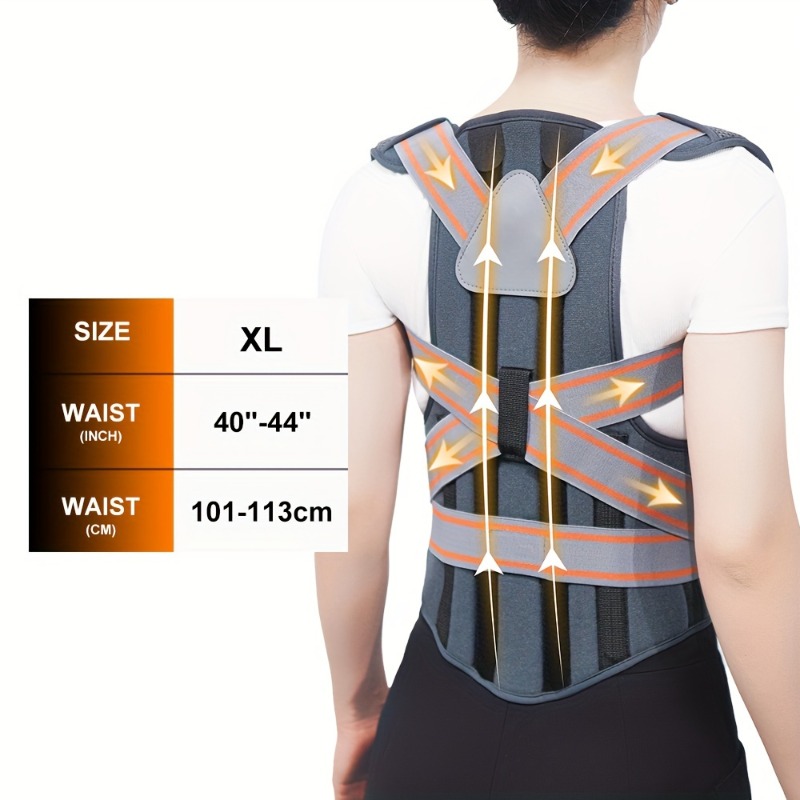 Back Support (2 Aluminum Bars + 4 Acrylic Sheets) Unisex, Full Back Support, Adjustable, Removable