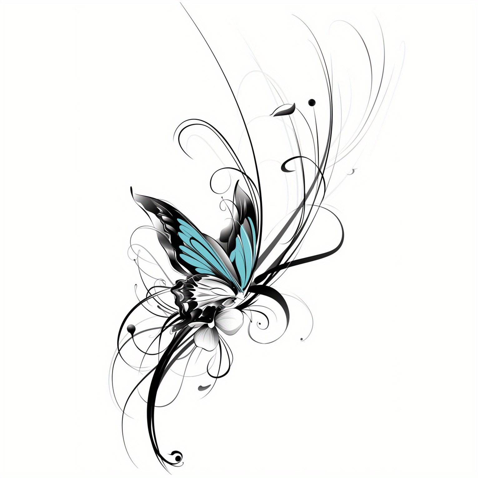 2 Sheets Of Temporary Tattoos Featuring Blue And , Perfect For Body Art, For Party Decorations, And Favors. Fake Tattoos To The Neck, , And Chest For Men And Women