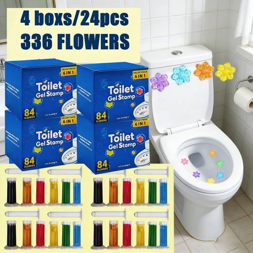 6pcs box 4boxes toilet bowl cleaner gel prevents scale and stains with air fragrance family toilet cleaner dispenser and gel suitable for rv cleaning toilet bathroom kitchen wash basin bathroom essentials