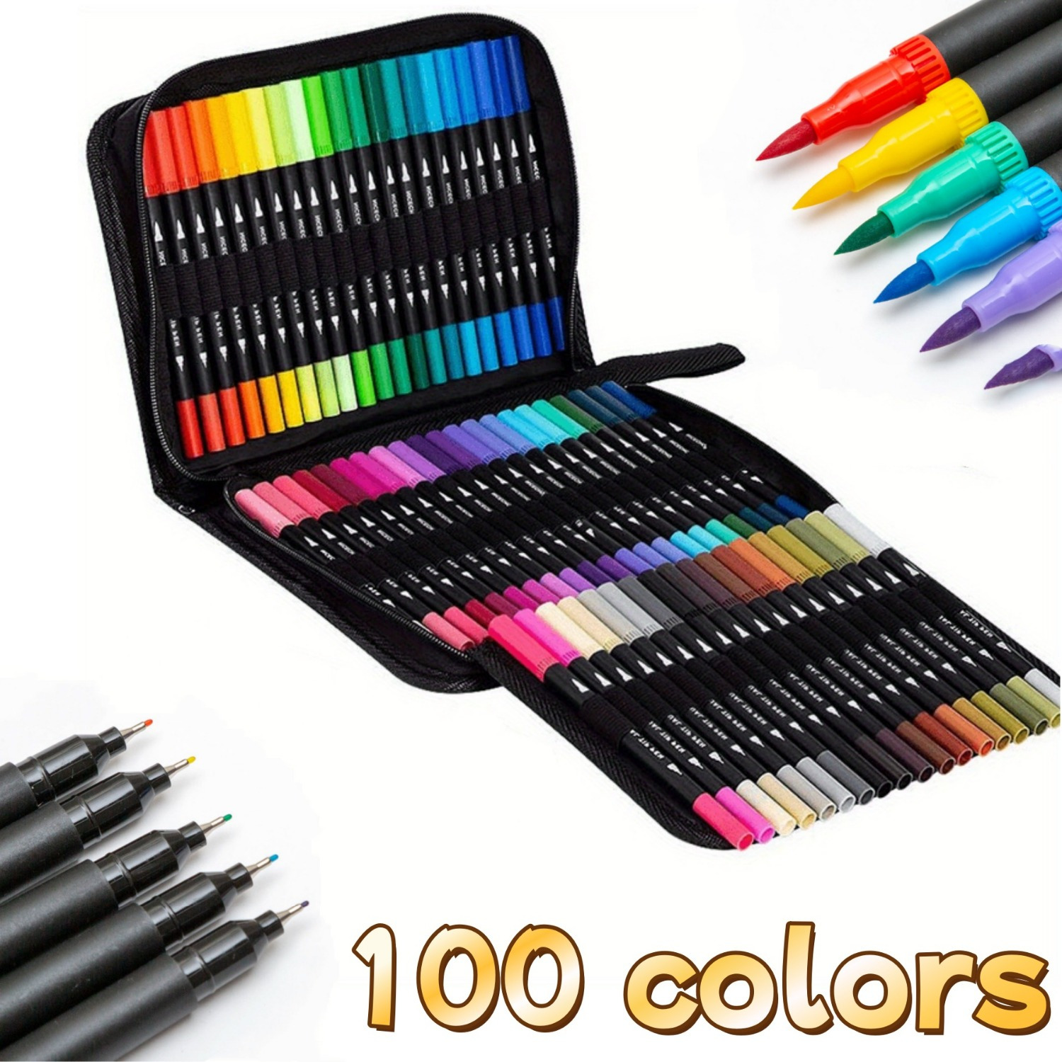 

24/ 36/ 100pcs Colorful Soft-tip Painting Pens, Double-tip Markers, Art-specific Watercolor Pen Sets, Suitable For Graffiti, Tracing, Coloring And Other Artistic , Perfect Christmas Gifts