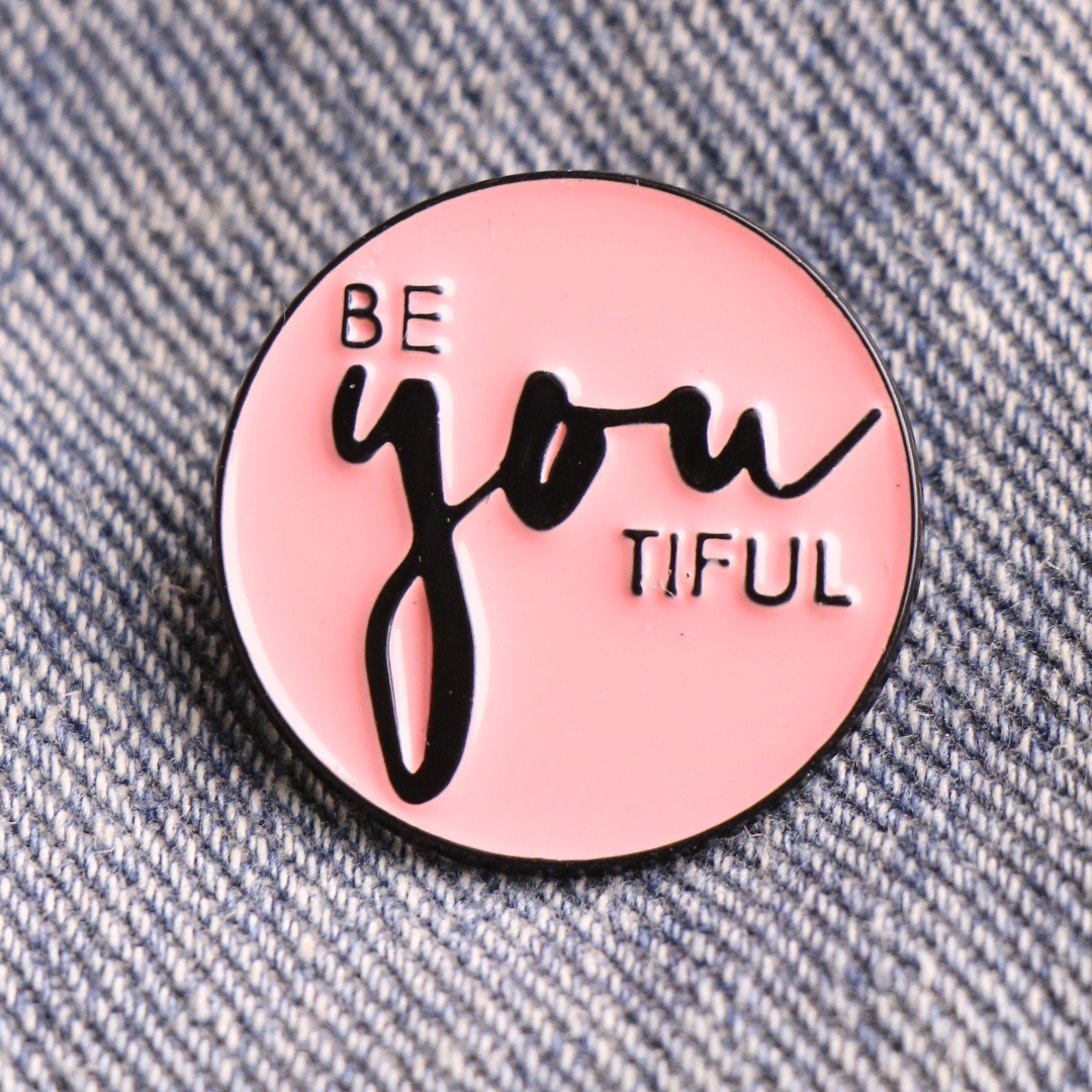 

Enamel Lapel Pin, "" Quote, Metal Brooch For Backpacks And Clothing, Inspirational Accessory