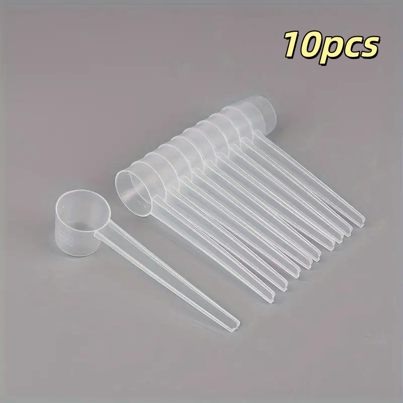 10pcs Multi-functional 5g Plastic Measuring Spoons, Suitable For Pet Feeding And Mask , Can Measure And Portion Liquids Or Powders, Pet Supplies/skin Care Tools, Not For Food Contact