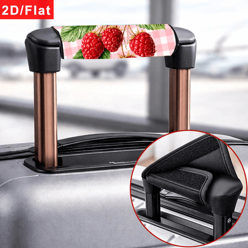 item picture 1pc 2d flat raspberry pattern luggage car grip cover size 5 5 x 5 9in 14 x 15cm universal car door luggage handle identification sleeve sweet handbag strap sleeve universal print identification label