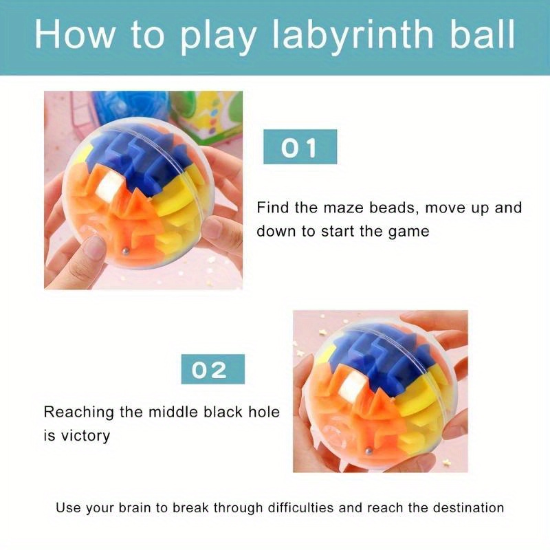 12pcs 3D Maze Memory Ball Puzzle Toys, Brain Teaser Set