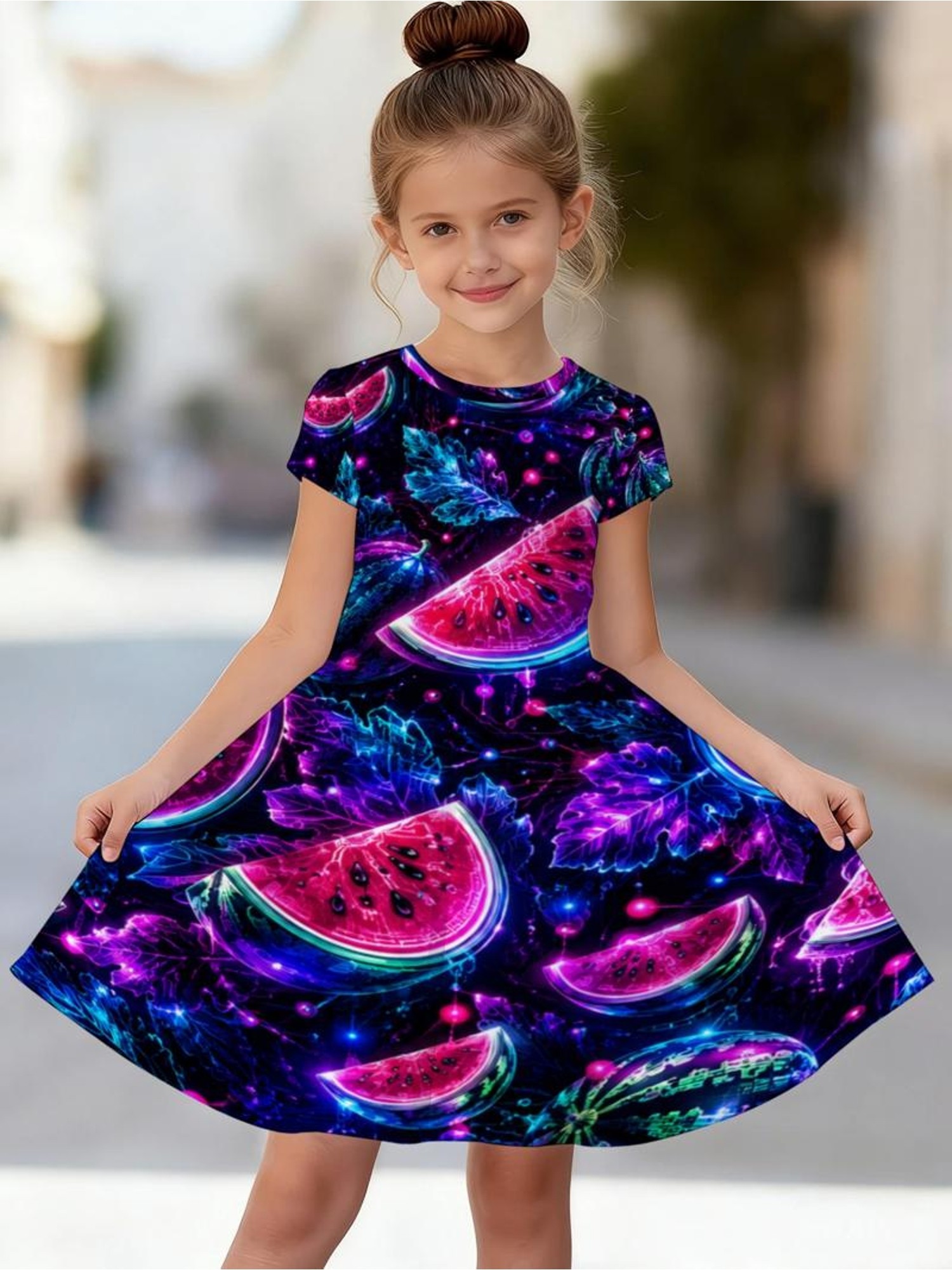 neon dress for teenage girl Lola and The Boys Neon Sequin Ruffle Dress