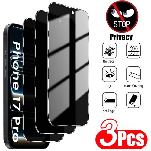 3 pack 28 privacy tempered glass screen protector suitable for iphone 11 12 13 17 pro max glass film anti screen privacy anti scratch touch sensitive compatible screen side view protection for outdoor cafe office daily