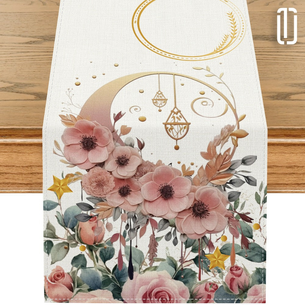 

Chemin de Table en Polyester - Design & Lanterne pour les Célébrations de l'Eid Al-Fitr, Décoration de Fête & Vacances