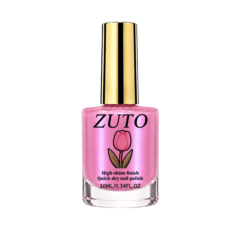 Image of Pearlescent Nude Pink Nail Polish Suitable For - & Salon Use - No- Natural-drying Formula, One-coat Gel Polish With Pearlescent, Long-lasting Glossy, Diy Manicure & Pedicure, -free For Nails