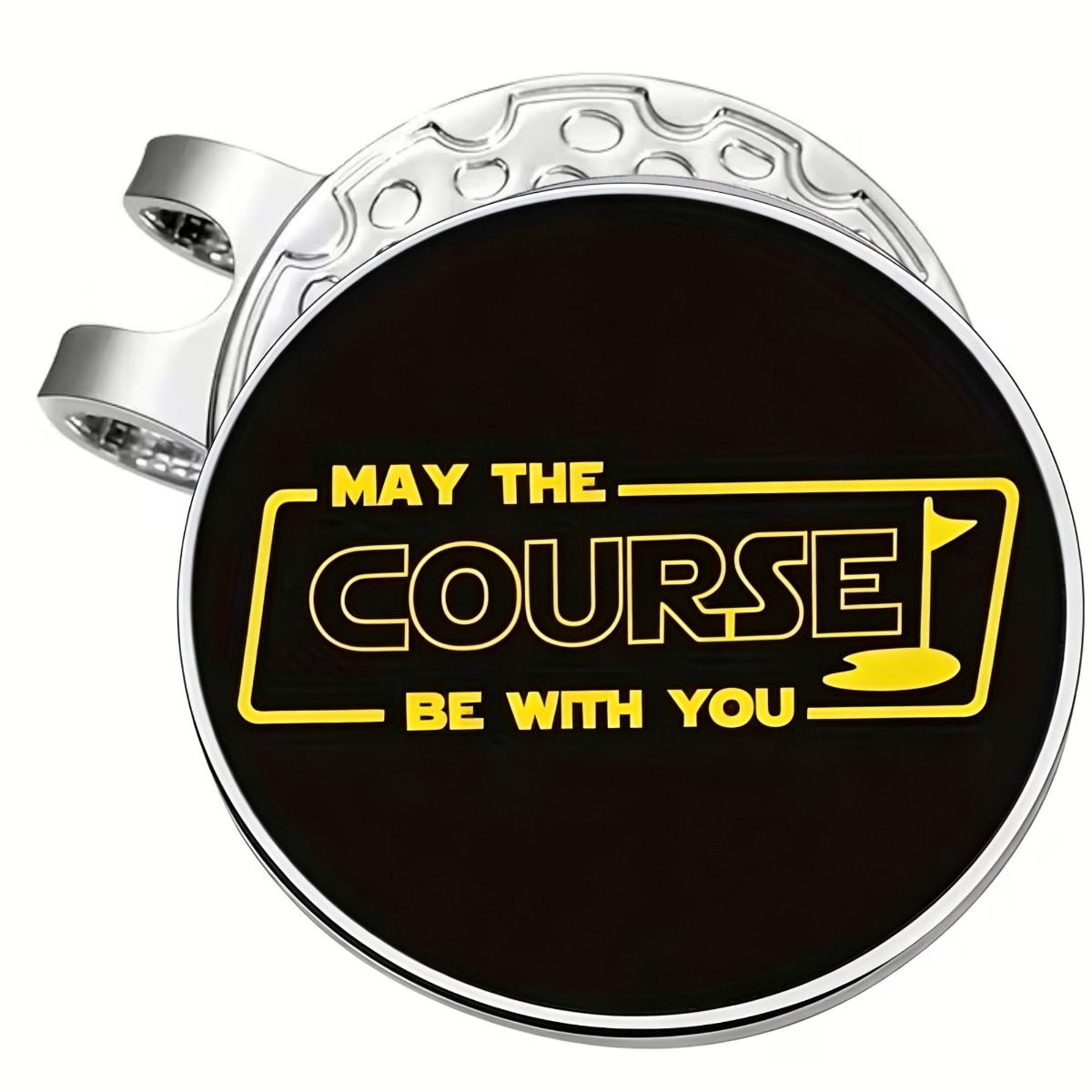 TEMU May The Course Golf Ball Marker Magnetic Hat Clip - Soft Magnetic Colors, - Golf Enthusiasts - Perfect Gift For Caddies, , , "may The Course "