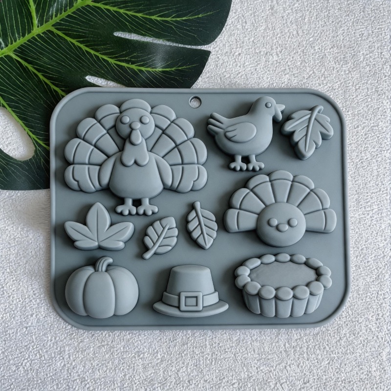 TEMU 10-cavity Thanksgiving Theme Silicone Mold, Soap And Candle Making Mold For Resin, Plaster And Crafts, Candle Making Gift, With .97inch Candle