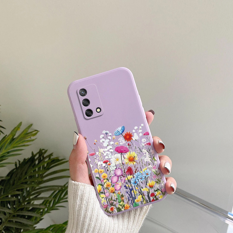 TEMU Wild Flower Cover Phone Case Is Compatible For Oppo A74 With A Shockproof Matte Back. Without Losing Personality, Unique Visual Effect