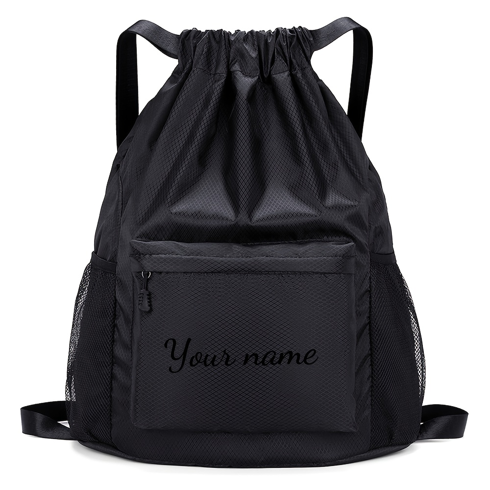 TEMU Customizable Names Or Texts . High-quality Strap Bags For Backpacking, Drawstring Travel And Hiking Backpacks, Sports Basketball Bags, Men's And
