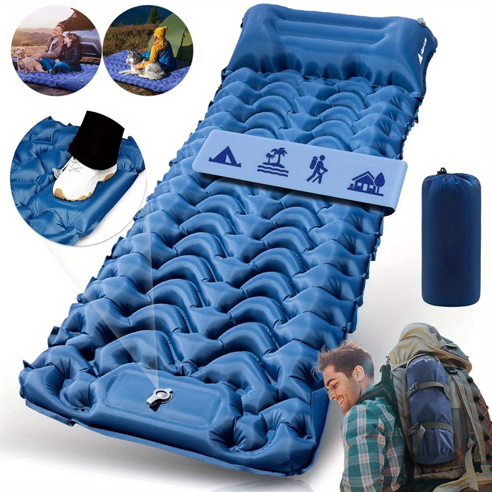 E-shop Selbstauflaufende Luftmatratze mit integriertem Kissen, Camping-Schlafmatte für Wandern, Strand und Rucksacktouren