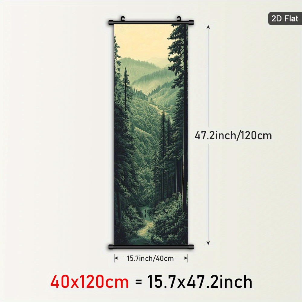 TEMU 2d Flat, 2d Flat, 1pc A Framed Poster Featuring A Soothing Nature Scene, A Contemporary Plastic Wall Painting, A Landscape Canvas Art, Vintage