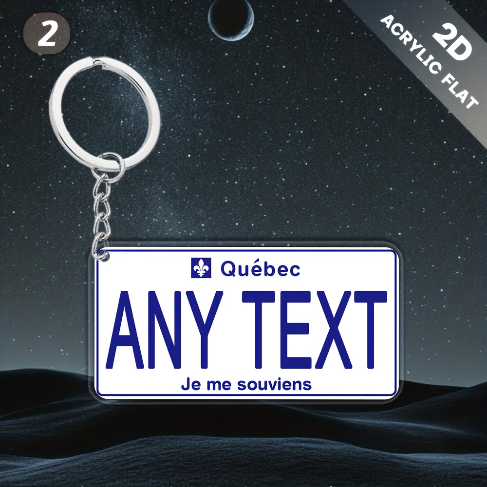 TEMU 2d Flat, 2d Flat Canada-themed Acrylic Keychain - Personalized License Plate Design Bc/ab/mb//on/qu/nl/pe/ns - Durable Luggage And Backpack