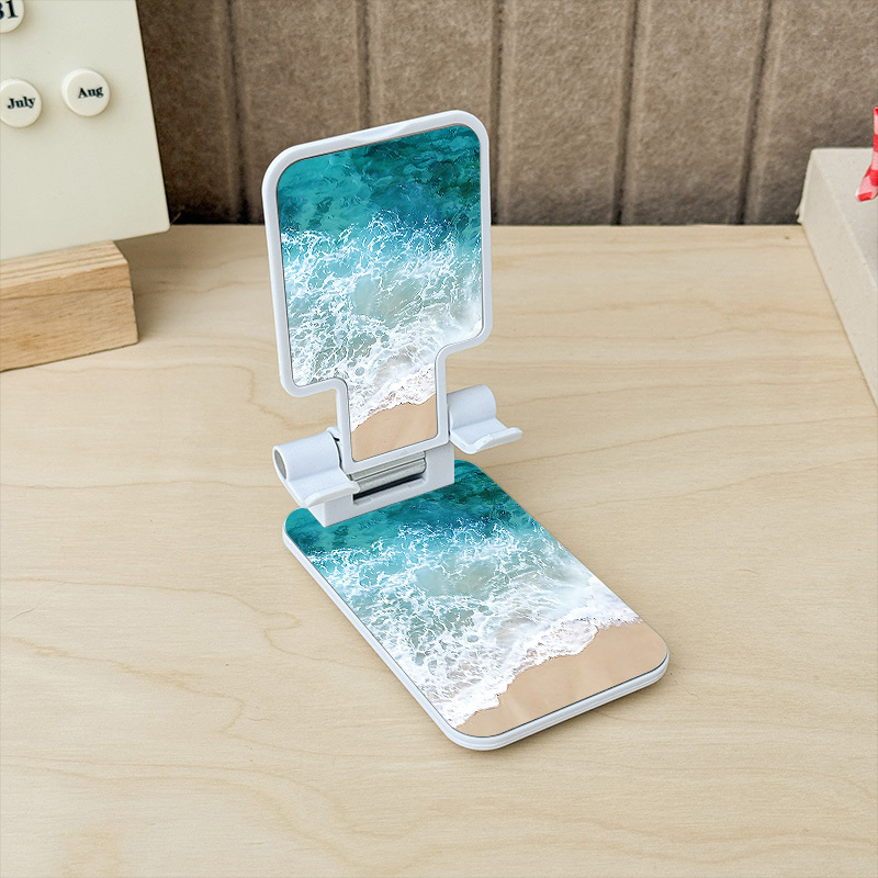 TEMU 1pc Support Téléphone Portable Télescopique Motif de Mer Turquoise, Adapté à Tous les Téléphones, Multi-Angle Réglable, Pliable, Portable,