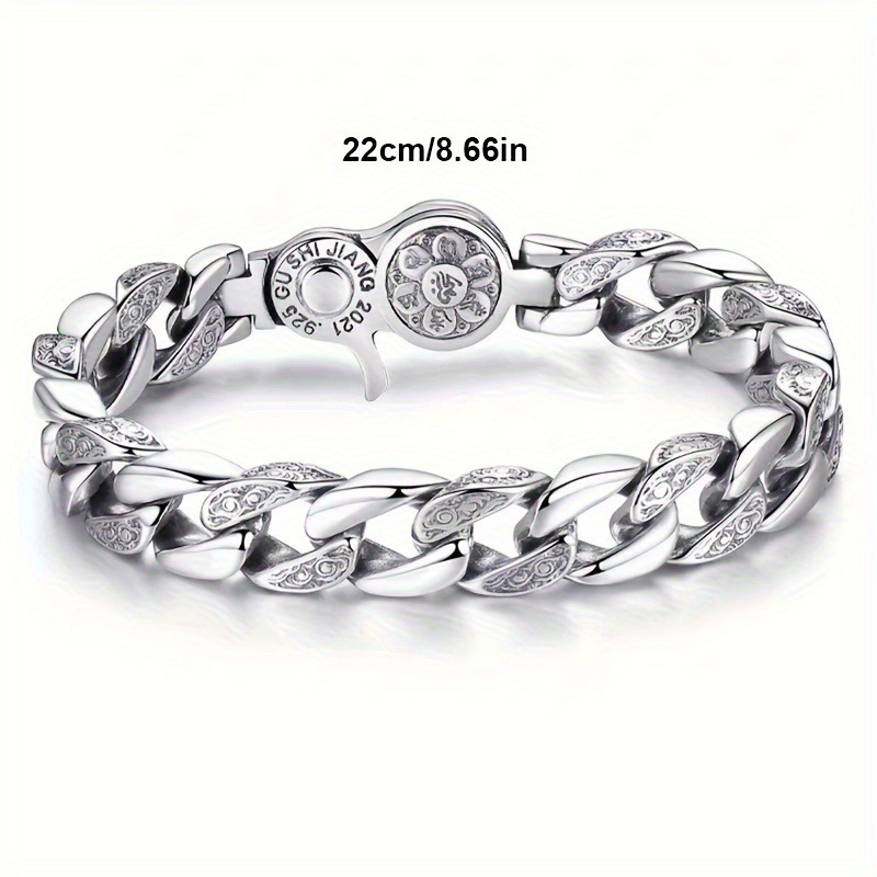 TEMU 925 Silver Bracelet, Silvery Men's Fashion Bracelet - Perfect For Daily Accessories, Gifts For , Suitable For Women, Accessories For Women