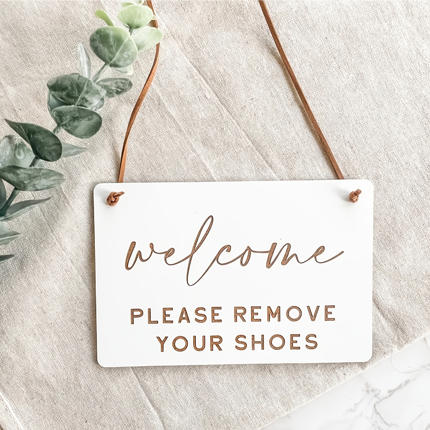 TEMU 1pc Please Remove Shoes Sign - Allowed Door Hanging Plaque Home/outdoor/entryway Universal Front Door Wall Decor