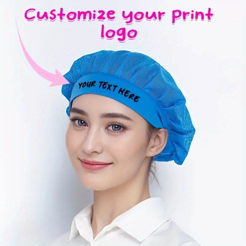 TEMU Gorro de Chef Personalizado con /Texto - Gorra de Malla Transpirable con Cordón Elástico Multicolor, Unisex para Hombres y Mujeres, Ideal para