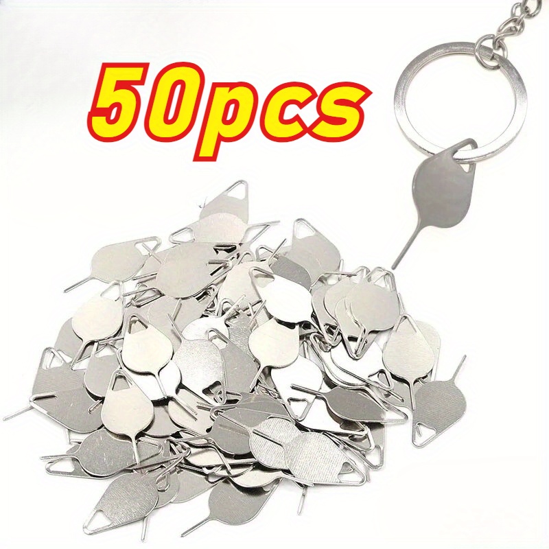 Image of 50pcs Universal Sim Card Ejector Pin Tool Stainless Steel Needle Opener Key For Mobile Phones, Smartphone Sim Tray Removal Tool