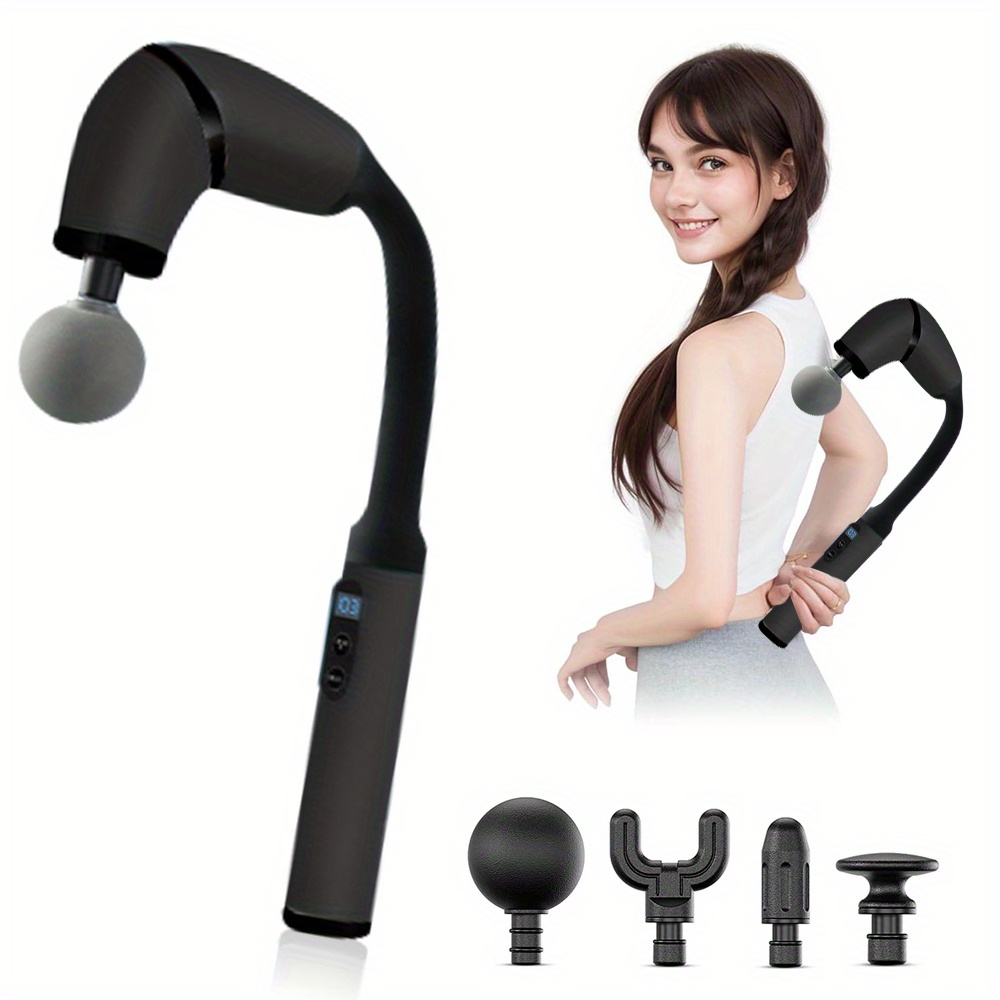 

Massage With Extension Handle, Percussion Massage Deep Handheld Muscle Massager For Back, Neck, Shoulder, Legs& - Black