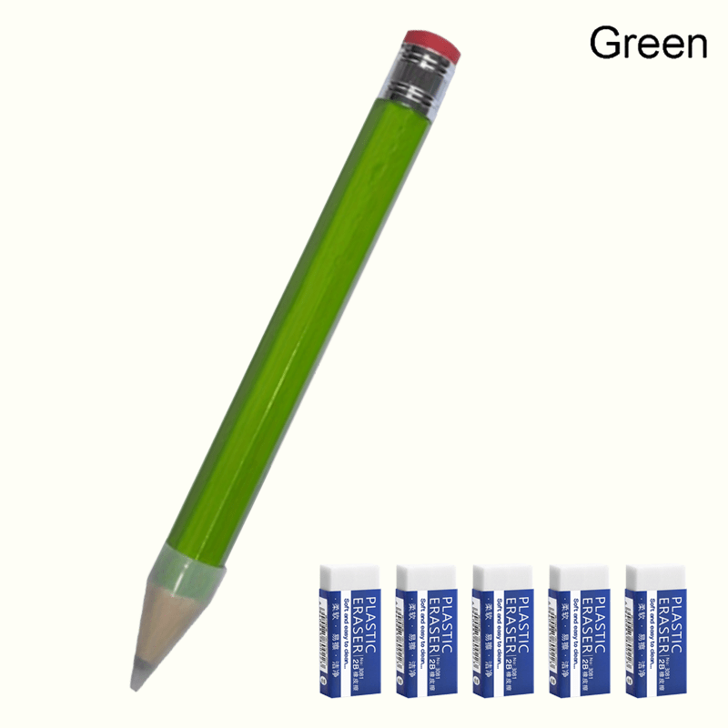 Funny Enormous Pencil with 5 Small Erasers