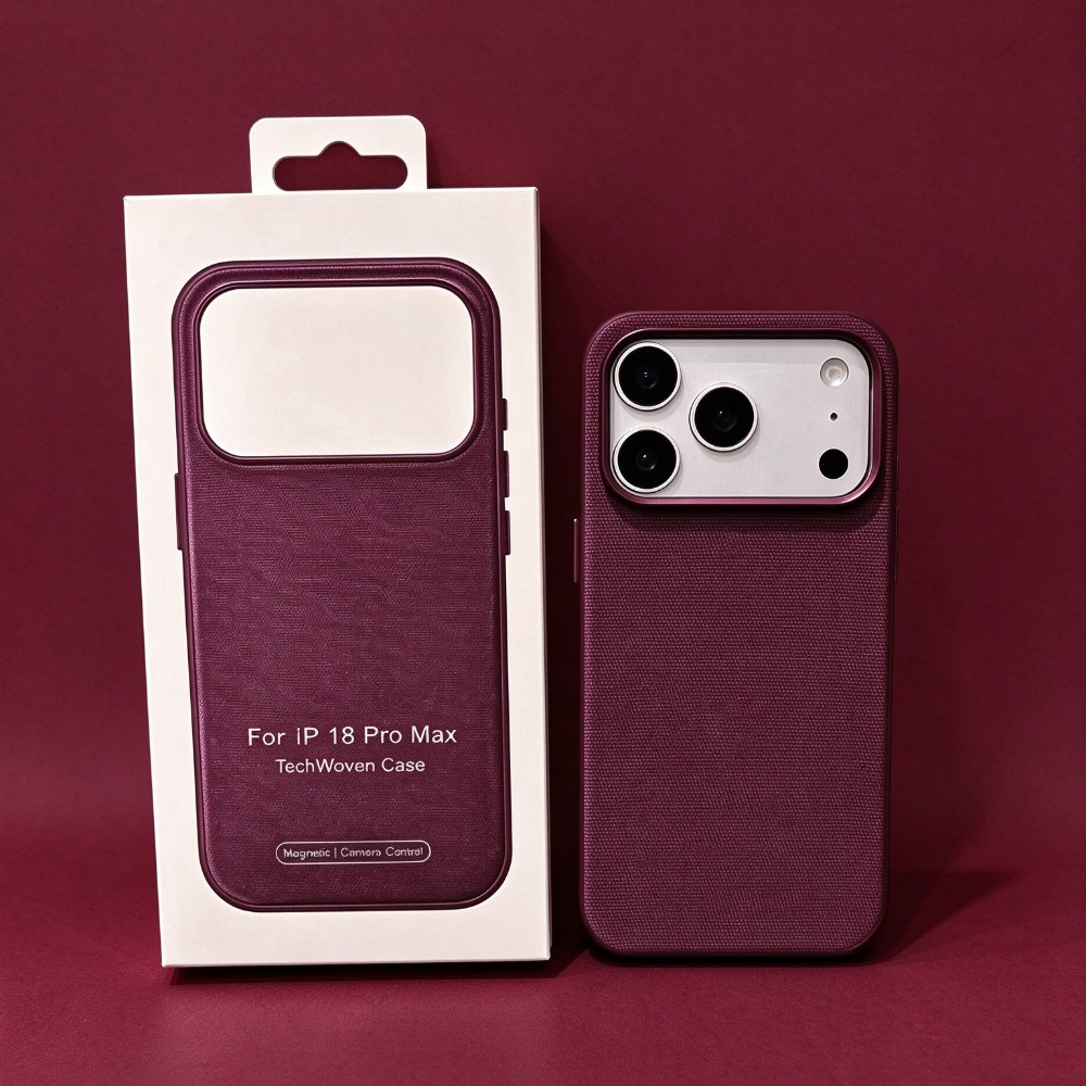 TEMU Phone Case - Tech Fabric Weave Magnetic, Premium Anti-drop Case, With Ai Button Protection, Unisex Couple Style, Compatible With Iphone