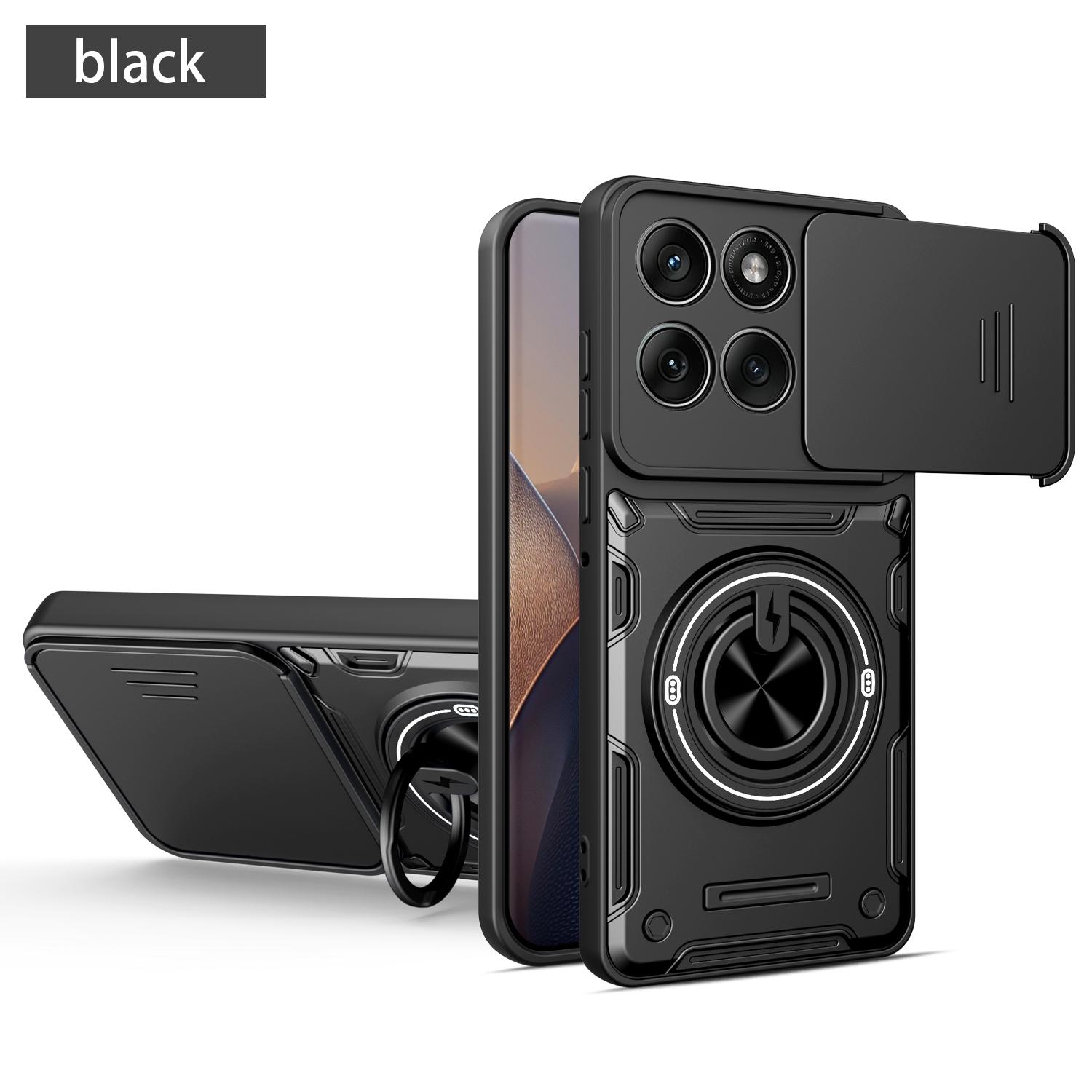 TEMU Phone Case - New Series Lens Sliding Cover With Ring Stand Anti-fall Phone Case Suitable For Moto G05/e15 G15/g15power G06 4g/g16 G56 5g G86