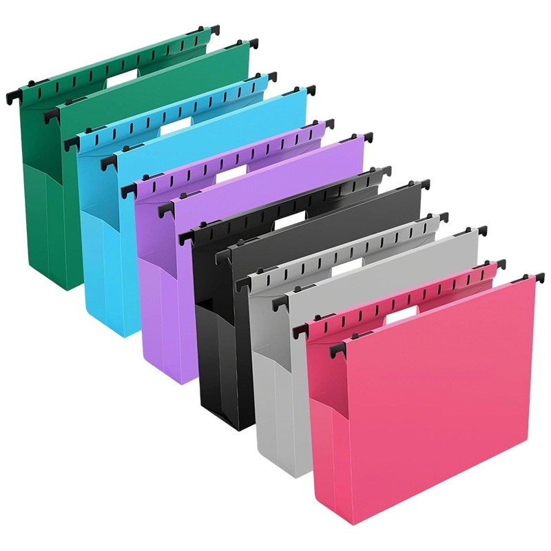 Set Of 6 Durable Plastic Hanging File Folders For Storing Large Documents