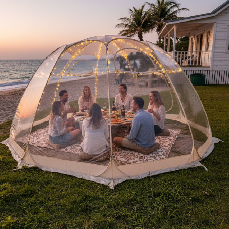 *- up Bubble Tent Camping Tent Winter Awning Weatherproof and Coldproof  Suitable for Garden Patio Backyard( Beige)