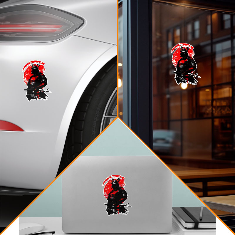 Autocollant 3D Tête De Mort Samouraï - Alliage De Zinc, Design Métal - Pour Voiture, Moto, Camion - Décoration Personnalisée