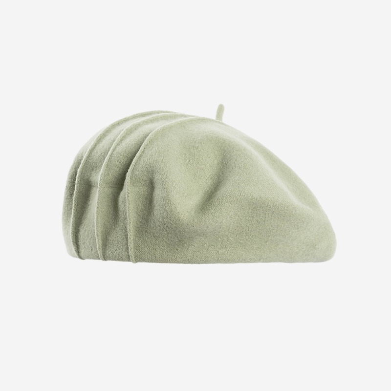Image of Women's Cashmere Beret Hat - Elastic Stretchable Winter Beanie With Pleated Line, Warm Breathable Suitable For Weather, Versatile For Hairstyles, Dry Bud For Casual & Professional Outfits