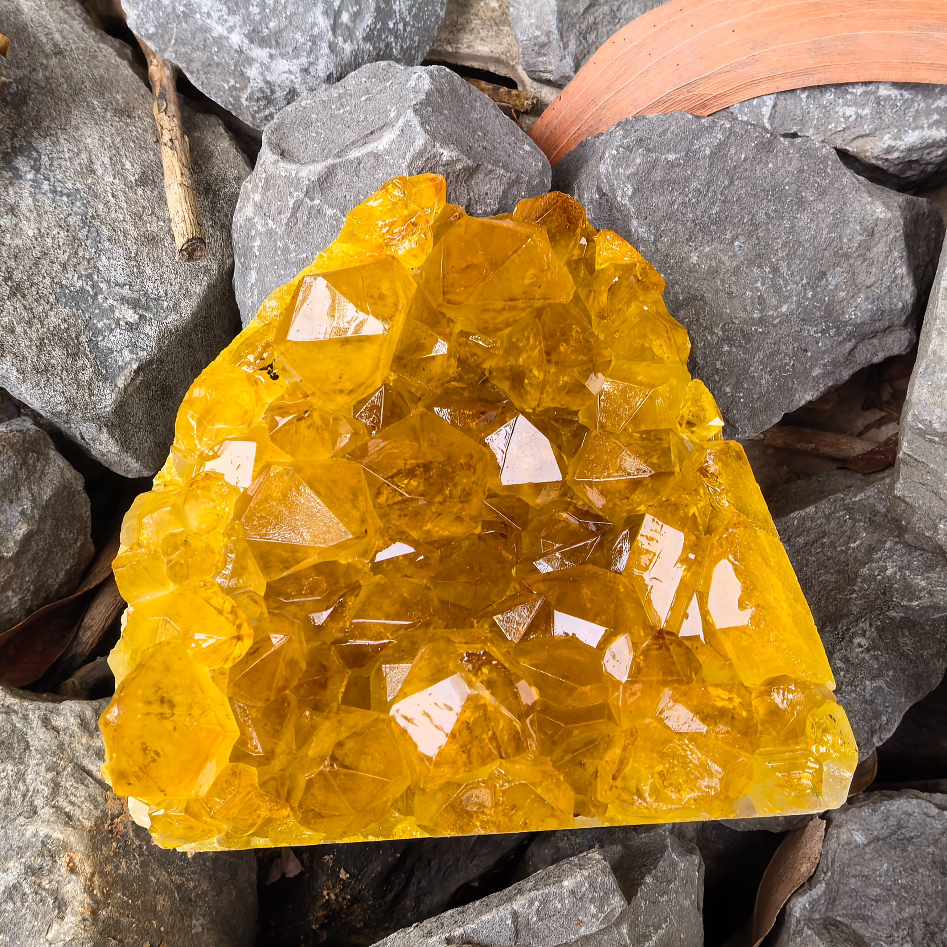 TEMU Rare Yellow Crystal Cluster, Suitable For Casual Crystal, Diy Handmade Production, Jewelry Making, Used As Holiday Gifts, Christmas Gifts, And