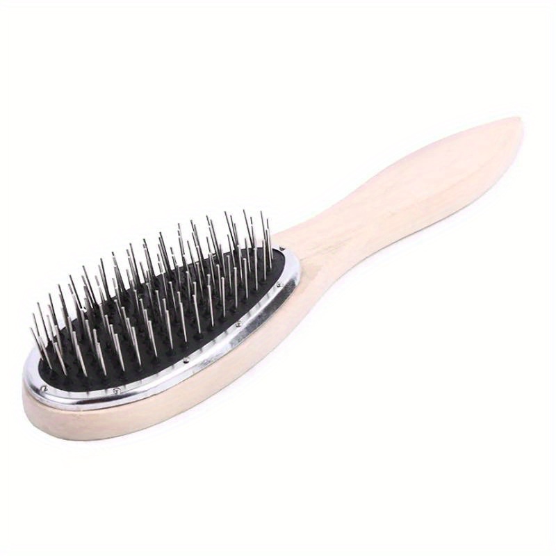Wooden Steel Comb Steel Teeth Large Comb Hair Salon Tool Comb, Wig Comb Care Tool