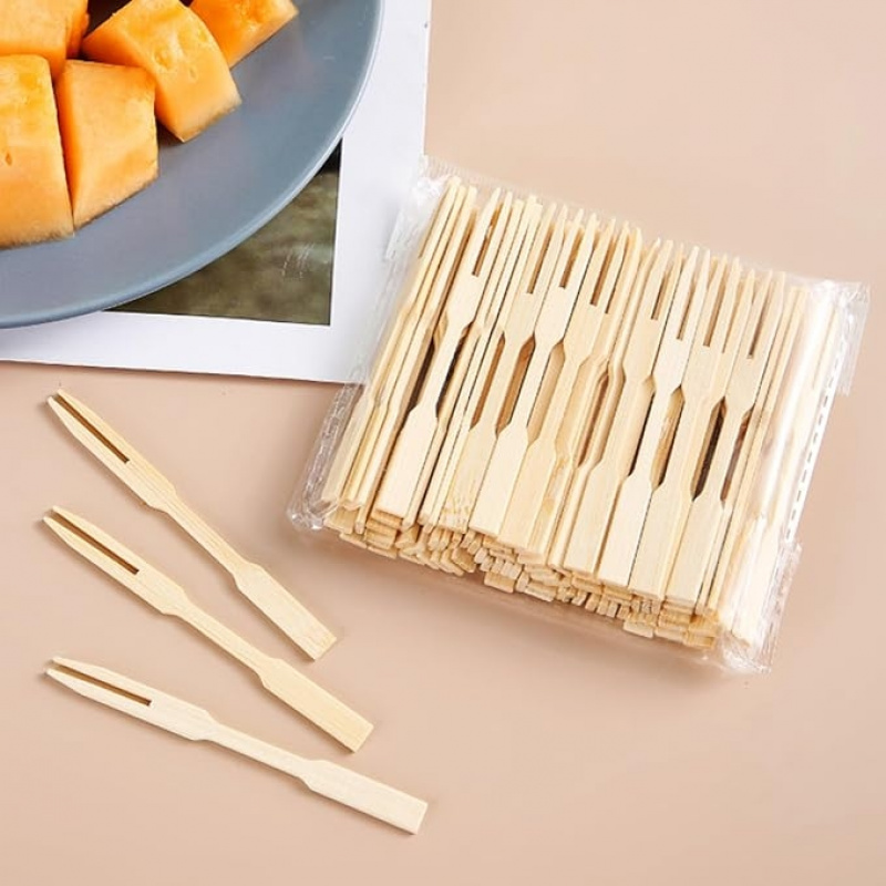 TEMU 499pcs/999pcs Wooden Disposable For Forks, Ideal For Parties, Birthdays, Weddings, Barbecues Or Camping Trips; For Party Supplies, Outdoor
