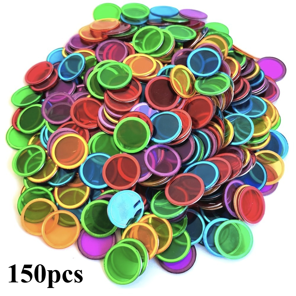 TEMU 5-color Transparent Bingo Counting Discs With Magnetic Compatible Suitable For Bingo Games, Classrooms, Parties - Magnetic Wand Compatible Discs