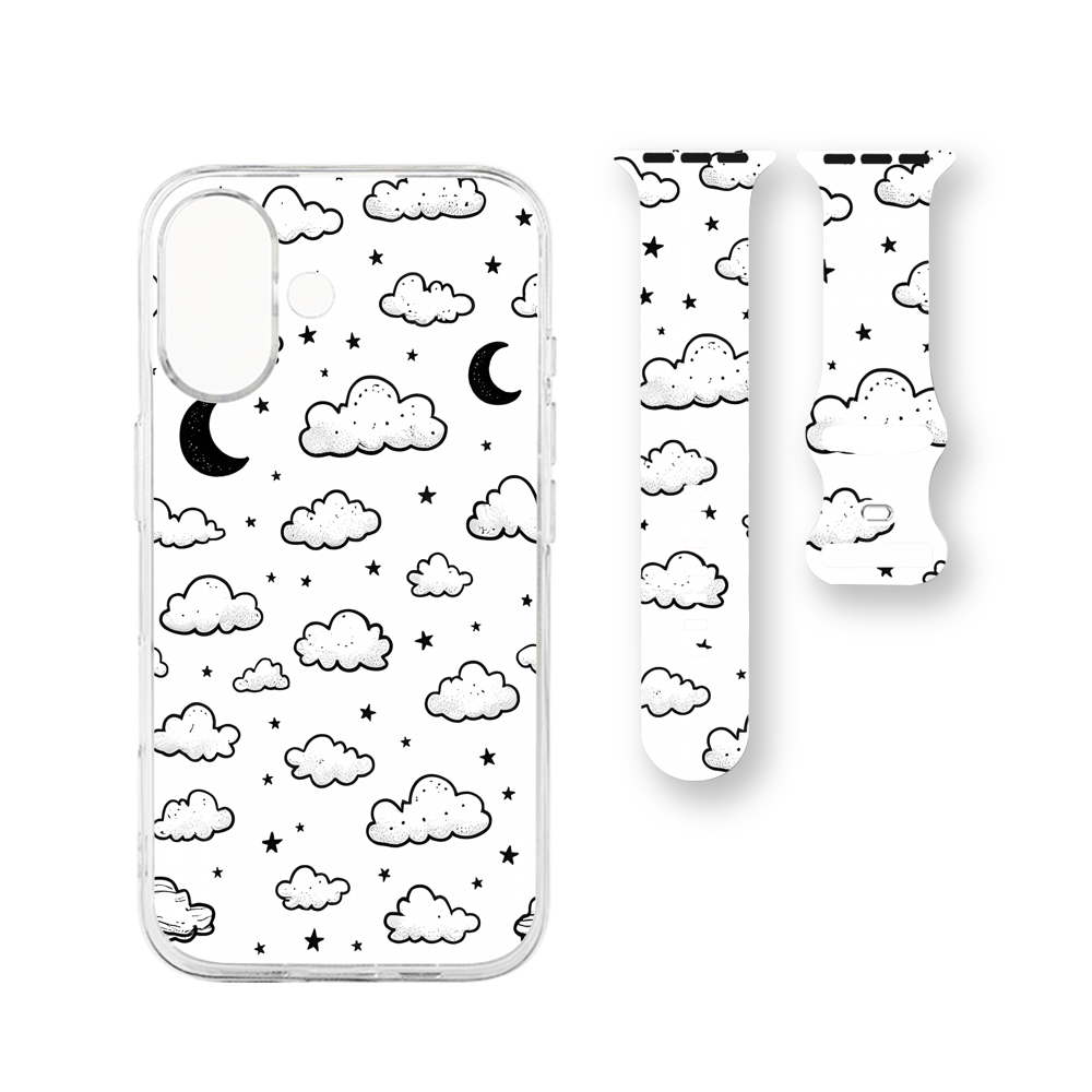 Unisex Dreamy Starry Sky Silicone Watch Band Gift Set