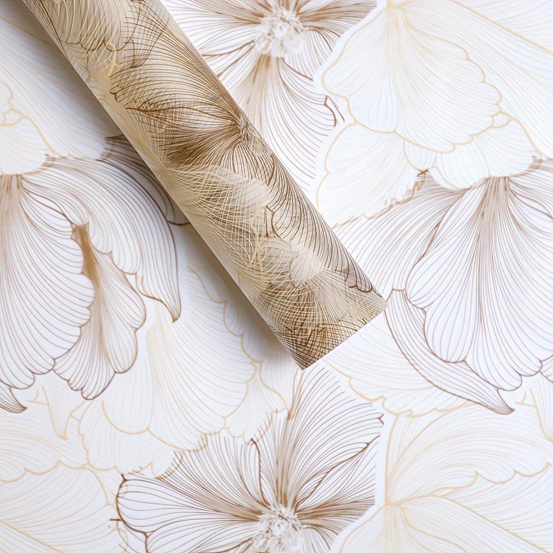 E-shop 5 Bögen transparentes Geschenkpapier mit Rosenmuster und Blumenmotiv - Kunststoffmaterial, durchscheinendes Design, elegante Pastellfarben und