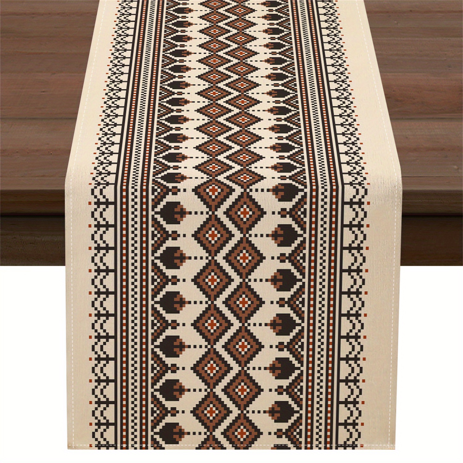 TEMU Un napperon de table à motif de géométriques qui des points, des et des surfaces, idéal pour les tables de cuisine, les à manger et les fêtes