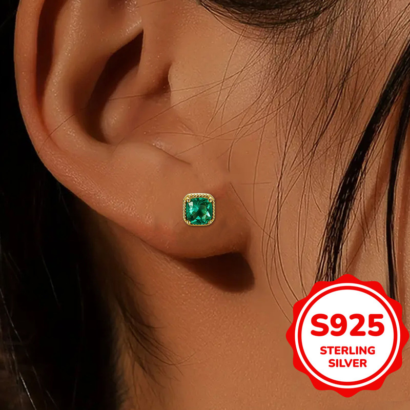 Mother's Day S925 Silver Zirconia Stud Earrings