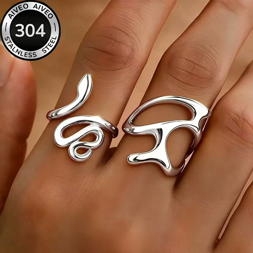 2pcs Golden Stackable Open Ring Set for Women